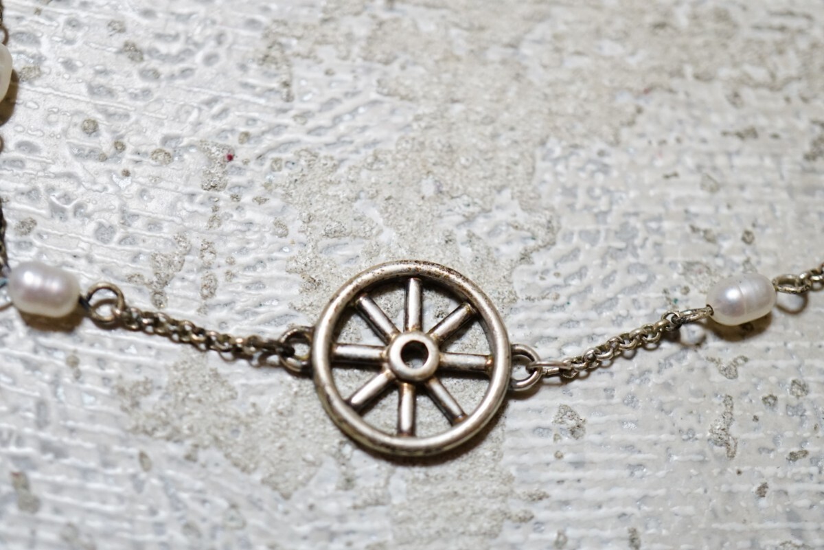 347 海外制 本真珠 パール シルバー ブレスレット ヴィンテージ アクセサリー SILVER 925刻印 シルバージュエリー 裝飾品