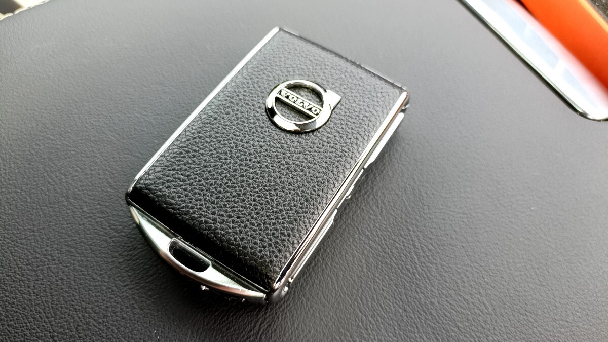 ボルボ★本革リモートキーフォブシェルカバー チャコールシボレザーC40 V60 V90 XC40 XC60 XC90 S60 S90 キーカバー volvo　