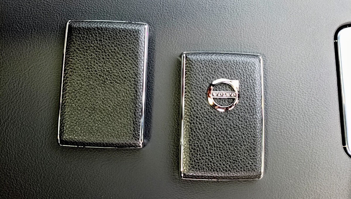 ボルボ★本革リモートキーフォブシェルカバー チャコールシボレザーC40 V60 V90 XC40 XC60 XC90 S60 S90 キーカバー volvo　