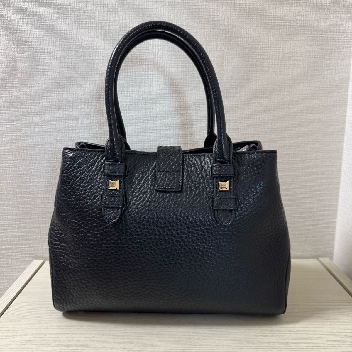 タイムセール!FURLA ブラックレザートートバッグ フルラ 黒 再値下げ】【新品同様】FURLA フルラ 2WAY トートバッグ