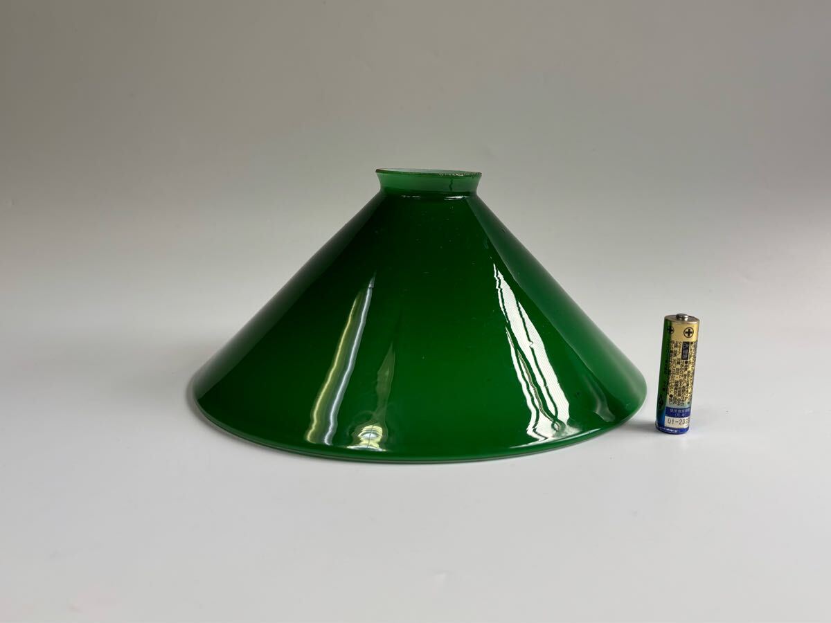 兎】当時物 緑 ガラス電笠 ランプシェ－ド 昭和レトロ