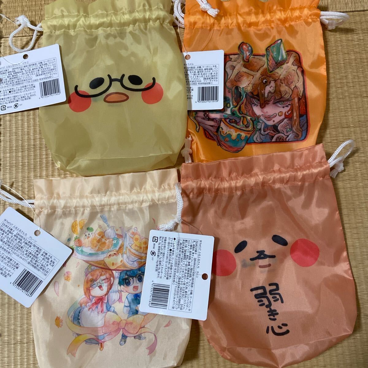なつめさんち ふるふるさんち ワッフル ポーチ まとめて 大量 40枚 なつめさんち ワッフル 巾着 小物袋 弱き心 新品 コンプ 限定