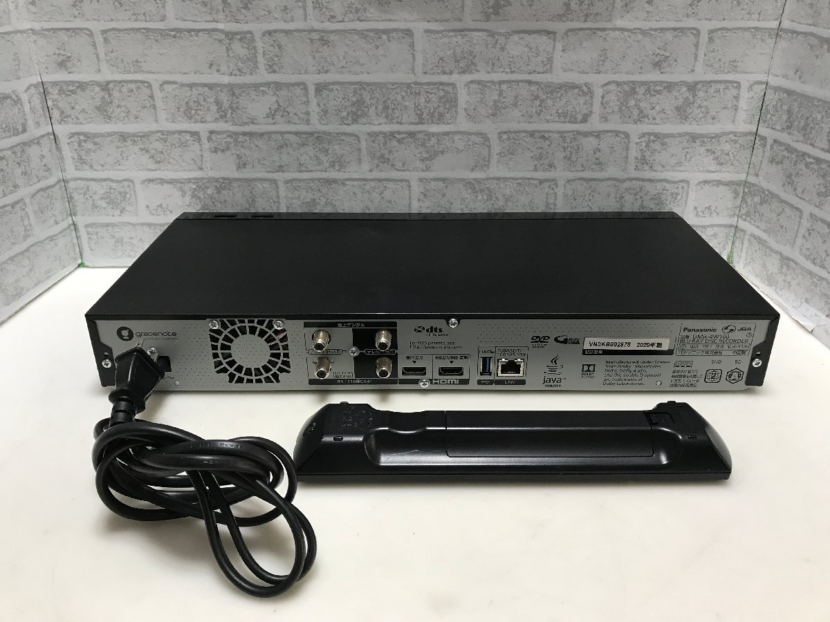 パナソニック 2020年製 BDレコーダー DMR-4W100 中古品1-1394_画像9