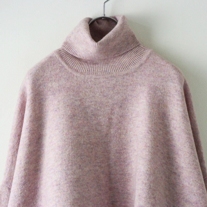 2023AW ロイスクレヨン Lois CRAYON ウールキャメル混 ビッグシルエットタートルニット トップス M ピンク【2400014405835】