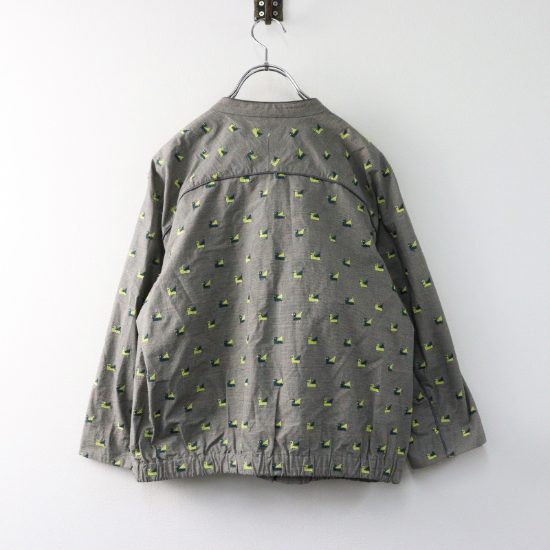 サリースコット Sally Scott Tsumiki Tori ツミキトリ 刺繍 ボタン開閉 スタンドカラーシャツブルゾン 9AR グレー【2400014412086】