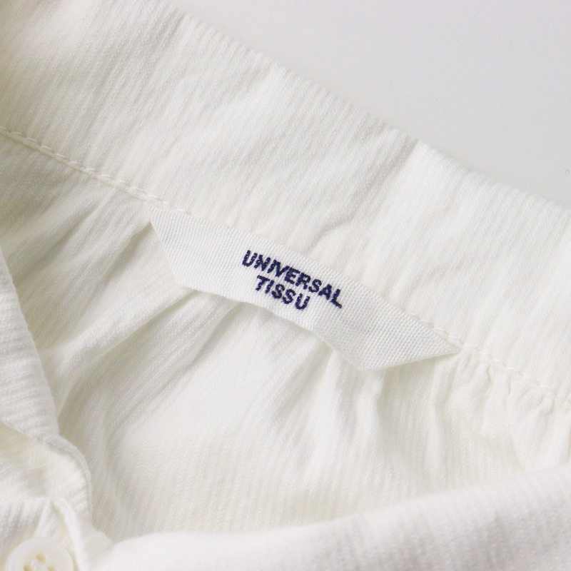 ユニバーサルティシュ UNIVERSAL TISSU コットン スクエアカラーワイドシルエットワンピース ホワイト/白 チュニック【2400014420838】
