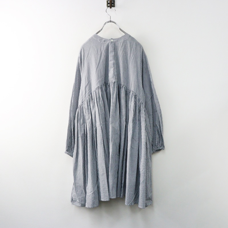 2023SS ビアズリー BEARDSLEY 先染めギャザーチュニックブラウス