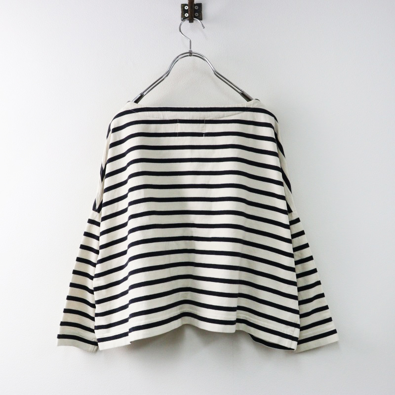 トラディショナルウェザーウェア Traditional Weatherwear BIG MARINE BOATNECK SHIRT ボーダーバスクシャツ S/ベージュ【2400014426977】