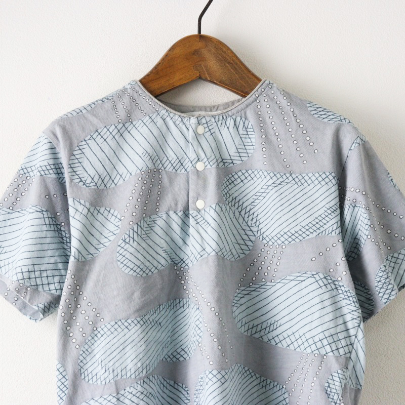 キッズ ミナペルホネン mina perhonen ZS8118P after rain Tシャツ 130/グレー サックス トップス 子供服 ジュニア【2400014450583】