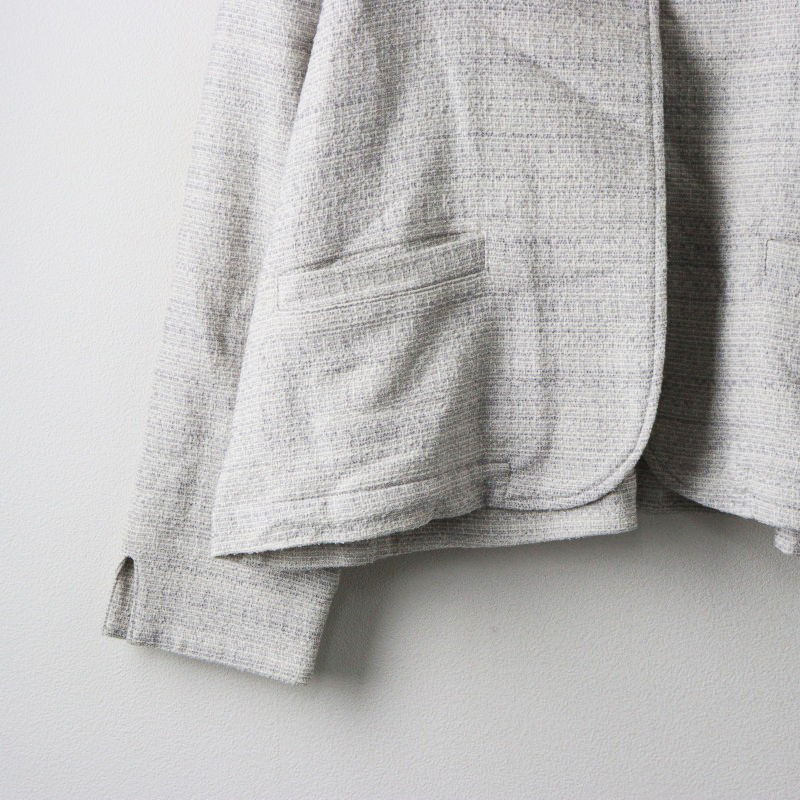 ナチュラン イナ ina ツイード調 ノーカラージャケット グレー/ハオリ 羽織 トップス【2400014449556】_画像4