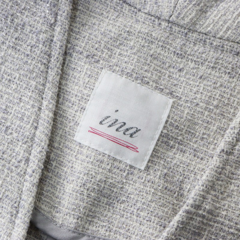 ナチュラン イナ ina ツイード調 ノーカラージャケット グレー/ハオリ 羽織 トップス【2400014449556】_画像5