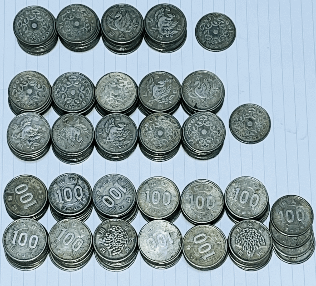昭和現行100円銀貨セット／(昭和32～41年)／100円／旧100円／稲