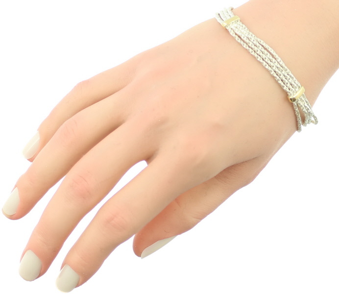 【希少】ティファニー Tロープ 4連チェーン コンビ ブレスレット ティファニー ブレスレット コンビカラー T ロープ 4連 K18YG