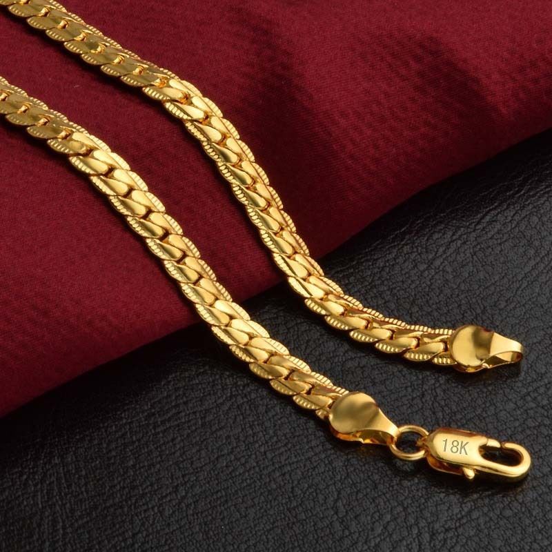 [18K GOLD PLATE] печать ввод! плоский Gold колье Valentine. подарок . плоский колье 18 золотой Gold plate 