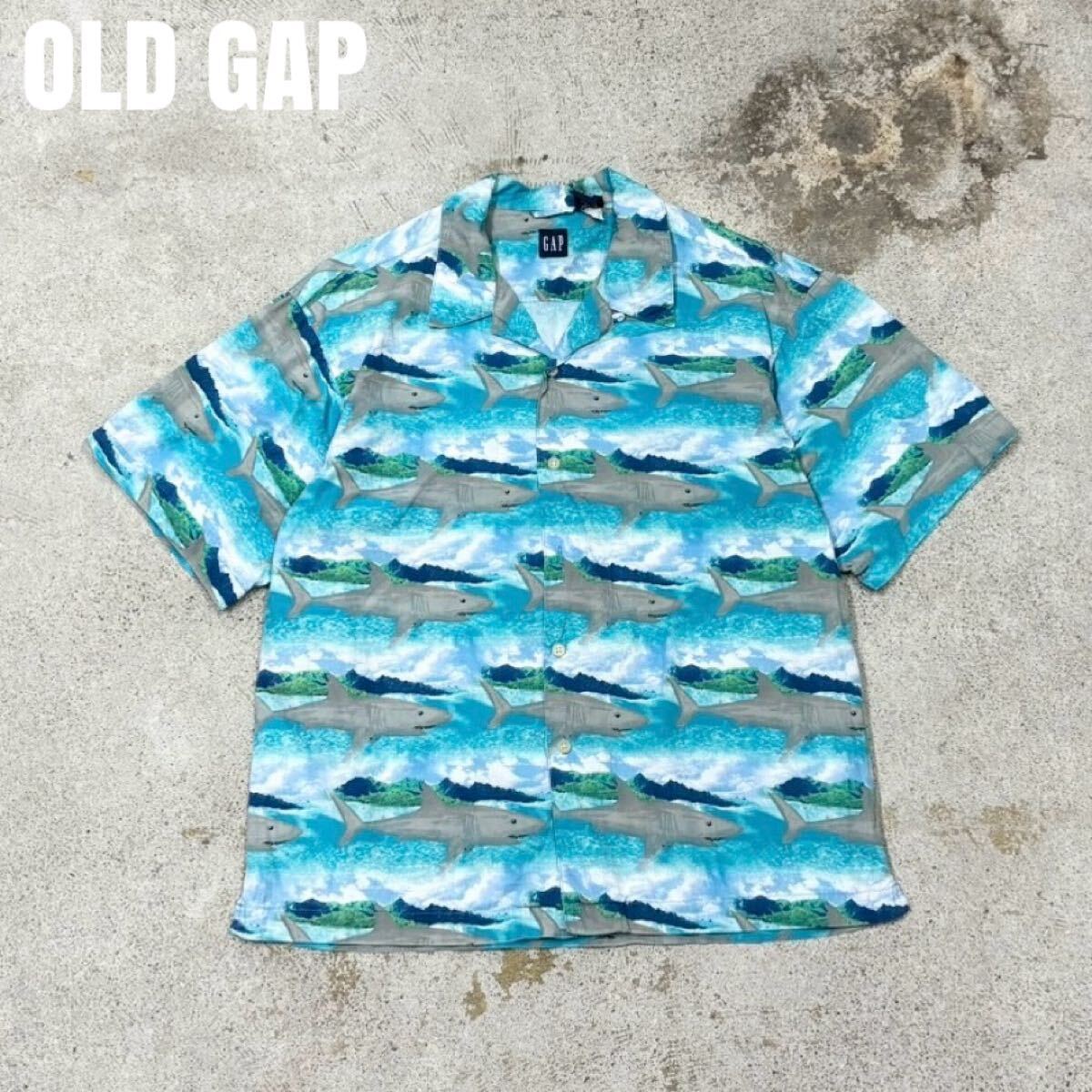 OLD GAP オールドギャップ　ギャップ　ユース　サメ　アロハシャツ