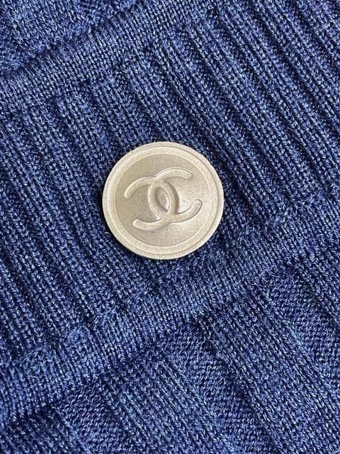 CHANEL　シャネル　リブニット　ワンピース　ココマークボタン　正規(guī)品　38サイズ　レア
