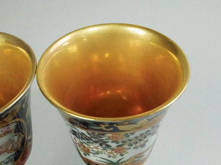 其泉窯 ◇ 金欄手 ワインカップ 有田焼 琳派 古伊万里様式 ペア ◇ 管49354_画像7