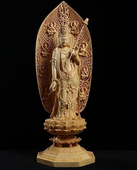 極上品☆日光観音菩薩立像 木彫仏教 精密彫刻 仏師で仕上げ品 高