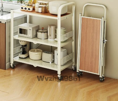 小戸型折りたたみキッチンが設(shè)置された多層オーブン収納物移動収納カート