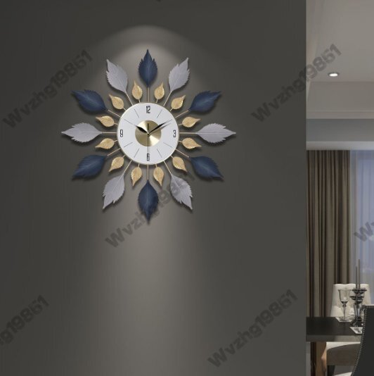 軽量で贅沢な北歐掛け時計リビングの家庭用シンプルアートアイデア現(xiàn)代時計靜音ファッション裝飾掛け時計