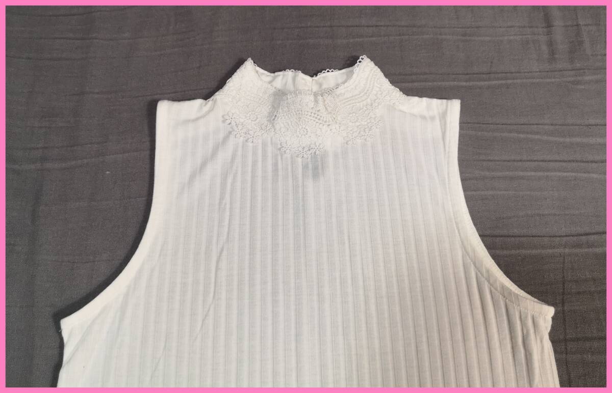 ＴＳＥＴ‐６０４☆夏☆新品☆送料込み☆即決☆ナチュラル系☆Ｔシャツ素材☆色違い☆２枚セット☆Ｍサイズ☆ノースリーブ☆白とベージュ系
