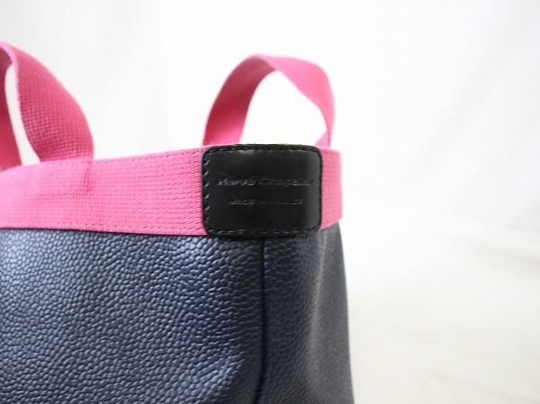 1円　エルベシャプリエ　Herve Chapelier　701GP　舟形トート　ミニハンドバッグ　コーテッドキャンバス　リュクス　ネイビー　YA161