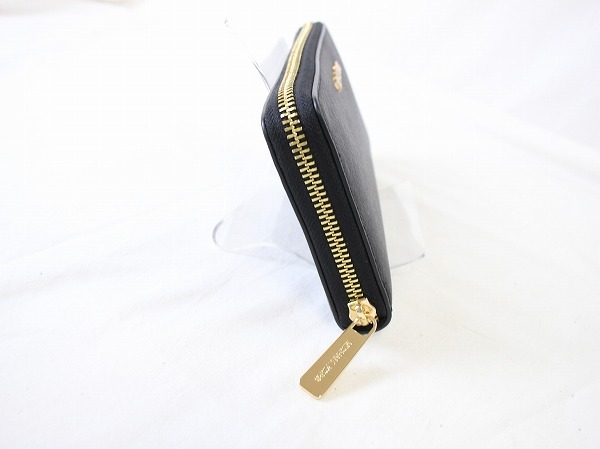 1円　未使用　マイケルコース　MICHAEL KORS　★　ラウンドジップ　長財(cái)布　★　ブラック　レザー　YA163
