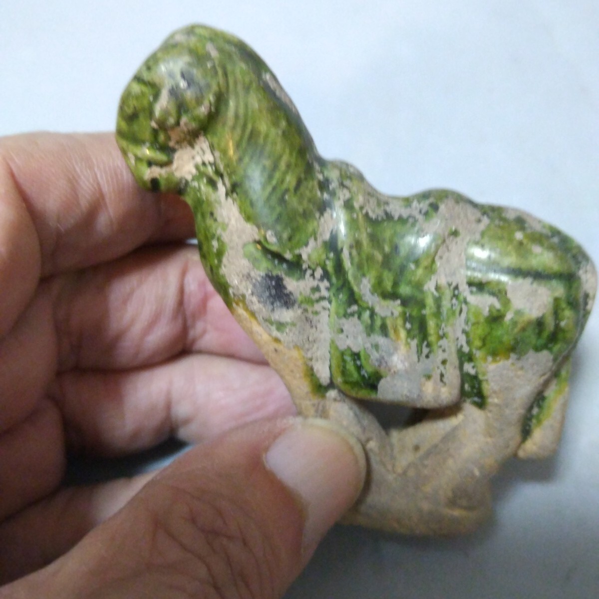 唐緑釉馬置物　　唐時(shí)代