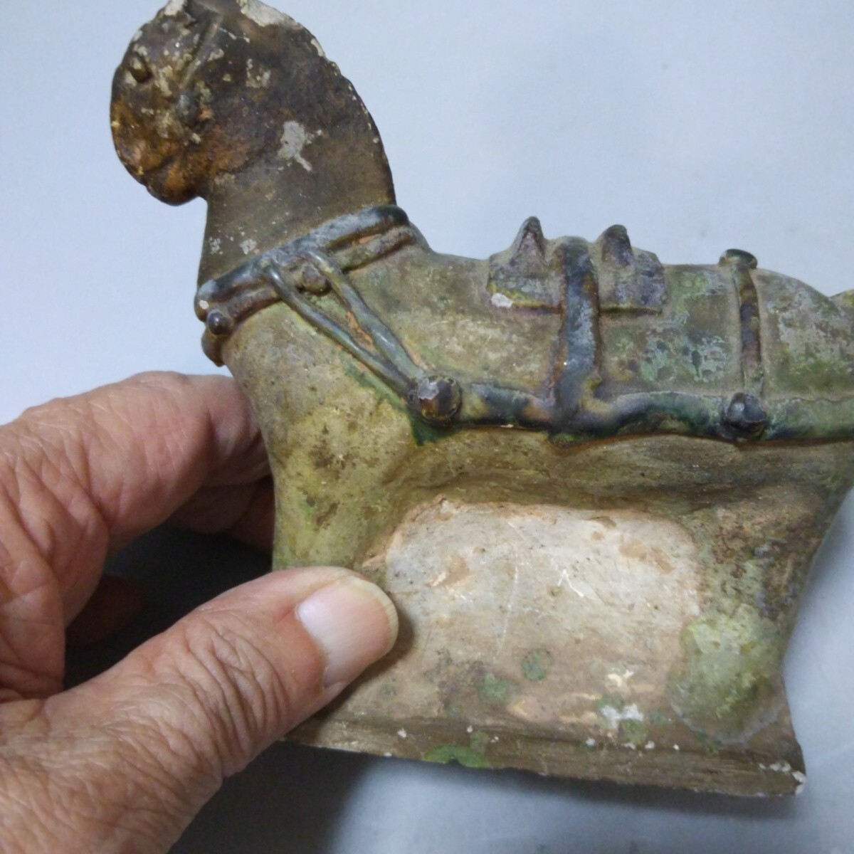 唐三彩馬置物大