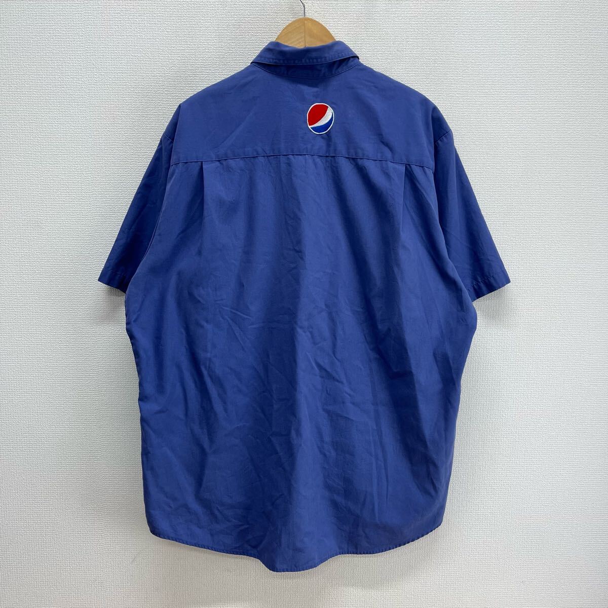 PEPSI ペプシ 90s 90年代 armark制 半袖ワークシャツ ボタンダウンシャツ 企業(yè)ロゴ L 10126796