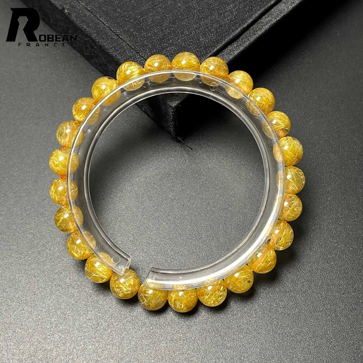 上級(jí) EU制 定価14萬(wàn)円★ROBEAN?極!極満針ルチルクォーツ★ブレスレット パワーストーン 天然石 綺麗 金運(yùn) お守り 7.4-7.8mm M0423036