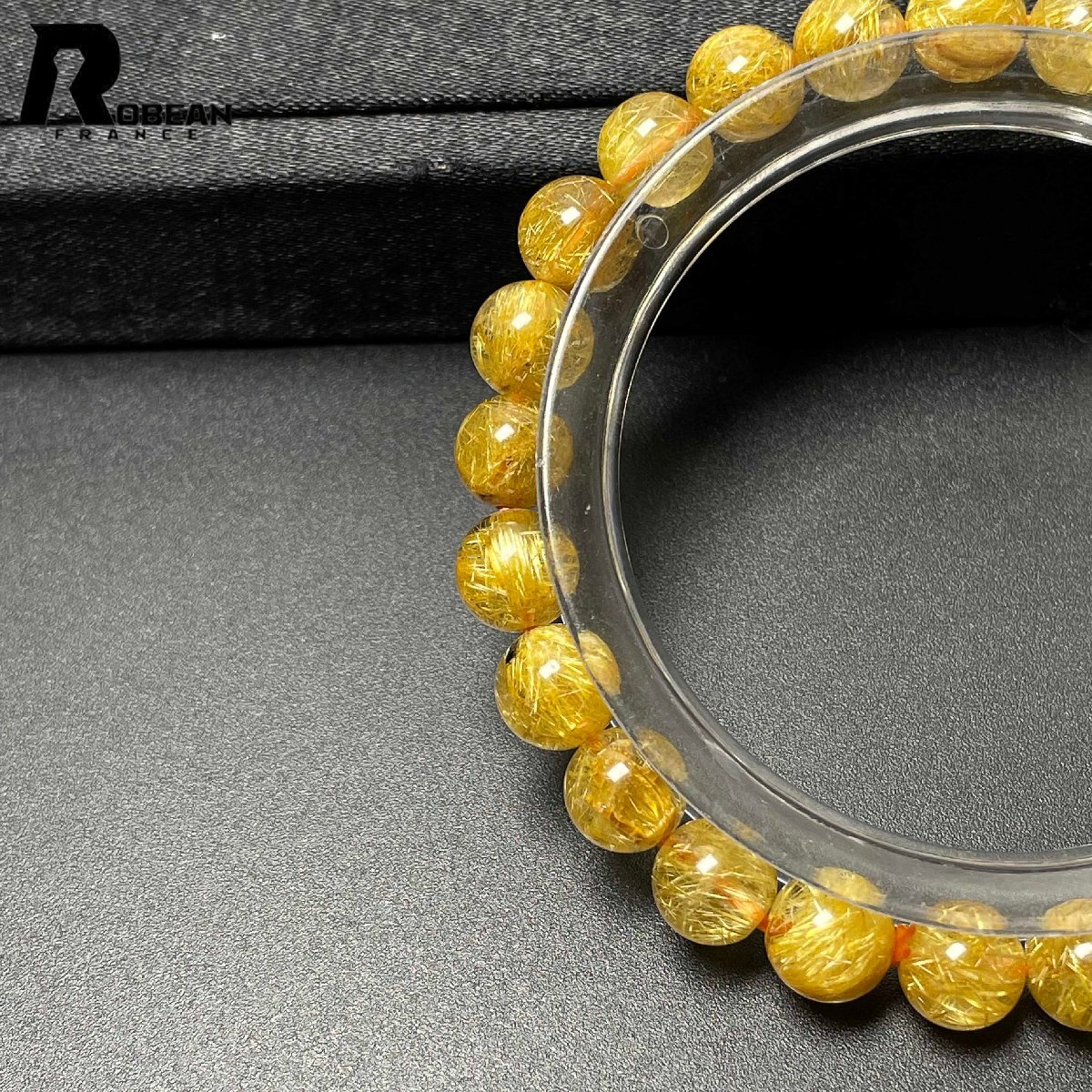 上級(jí) EU制 定価14萬(wàn)円★ROBEAN?極!極満針ルチルクォーツ★ブレスレット パワーストーン 天然石 綺麗 金運(yùn) お守り 7.4-7.8mm M0423036