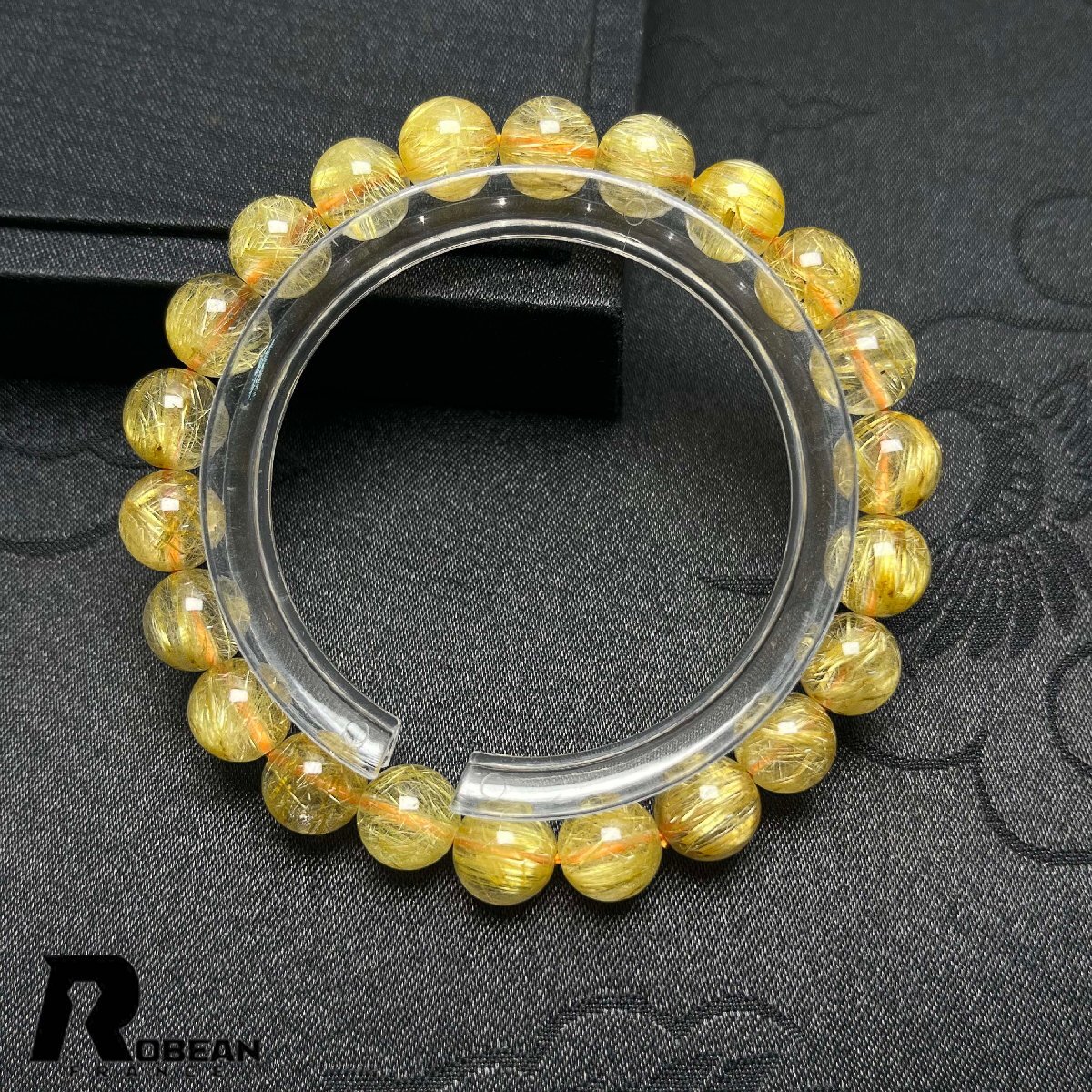 夢色 EU制 定価22萬円★ROBEAN?極!極満針ルチルクォーツ★ブレスレット パワーストーン 天然石 綺麗 金運 お守り 8.8-9.3mm K0331567