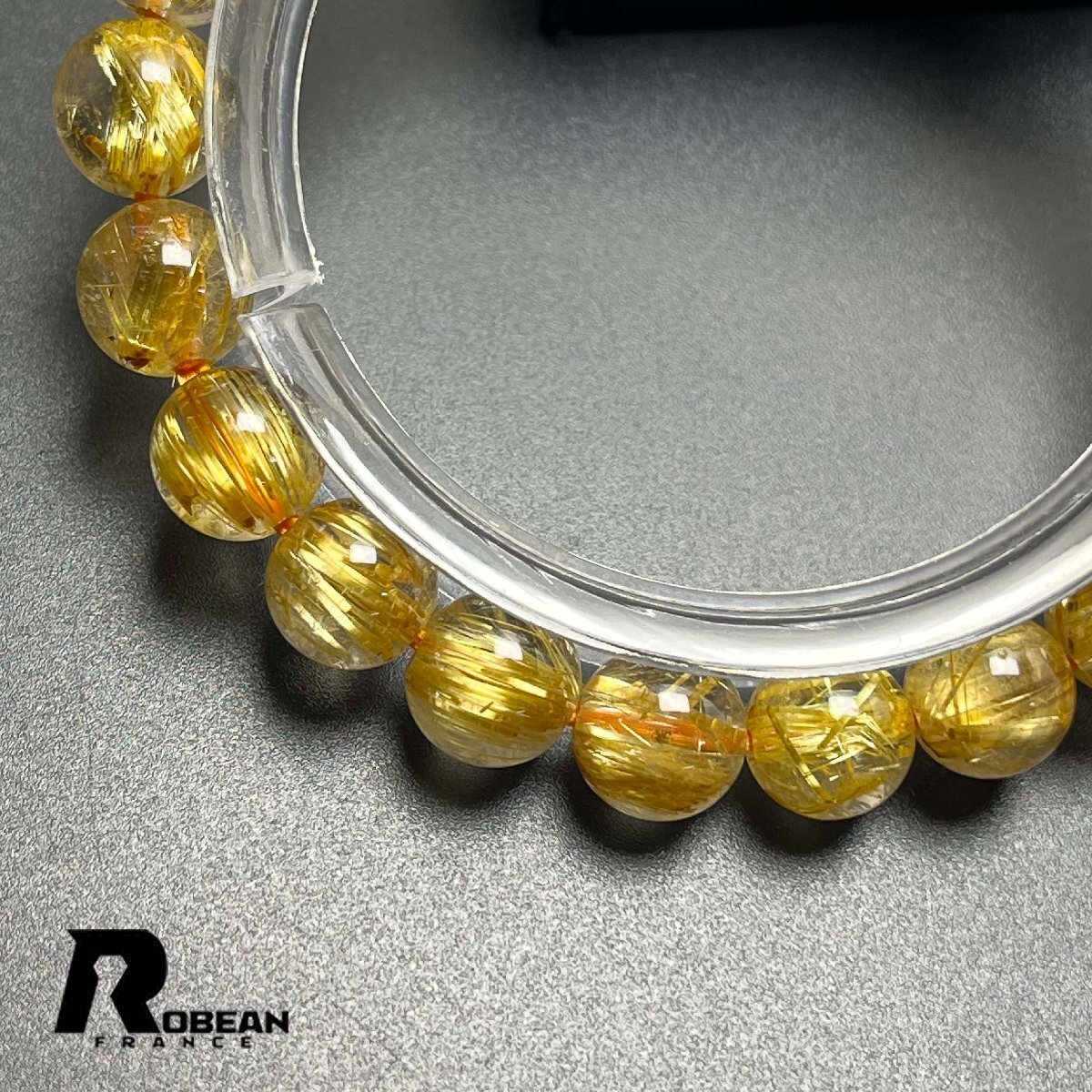 上品 EU制 定価19萬(wàn)円★ROBEAN?極!極満針ルチルクォーツ★ブレスレット パワーストーン 天然石 綺麗 金運(yùn) お守り 8.4-8.8mm K0224431