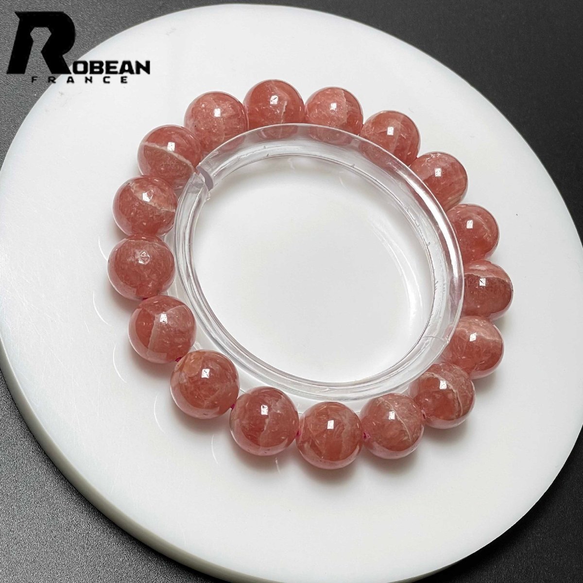 上級 EU制 定価27萬円★ROBEAN?インカローズ★ブレスレット パワーストーン 原石 天然石 高級 プレゼント バラ色 11.9-12.2mm M0213267