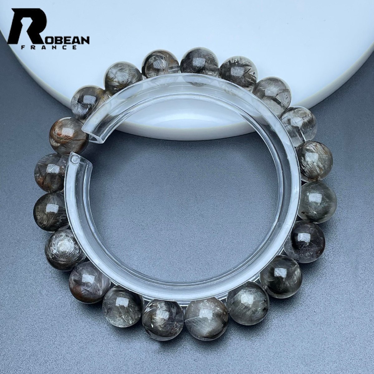 上級(jí) EU制 定価27萬円★ROBEAN?ブルッカイトインクォーツ★パワーストーン アクセサリー ブルッカイト 天然石 9.8-10.2mm M1119497