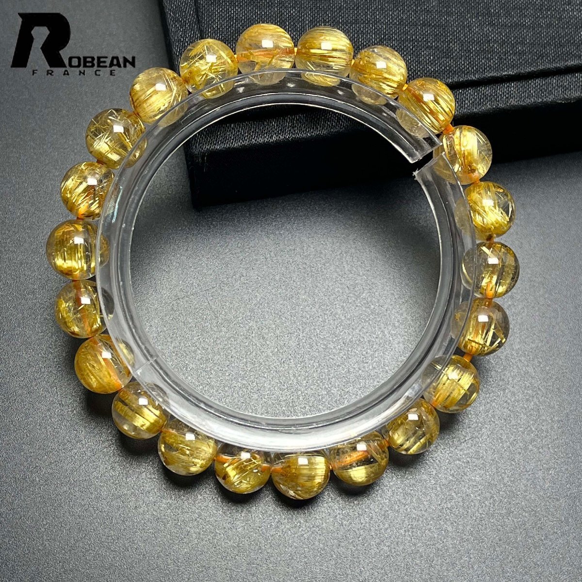 上品 EU制 定価19萬(wàn)円★ROBEAN?極!極満針ルチルクォーツ★ブレスレット パワーストーン 天然石 綺麗 金運(yùn) お守り 8.4-8.8mm K0224431
