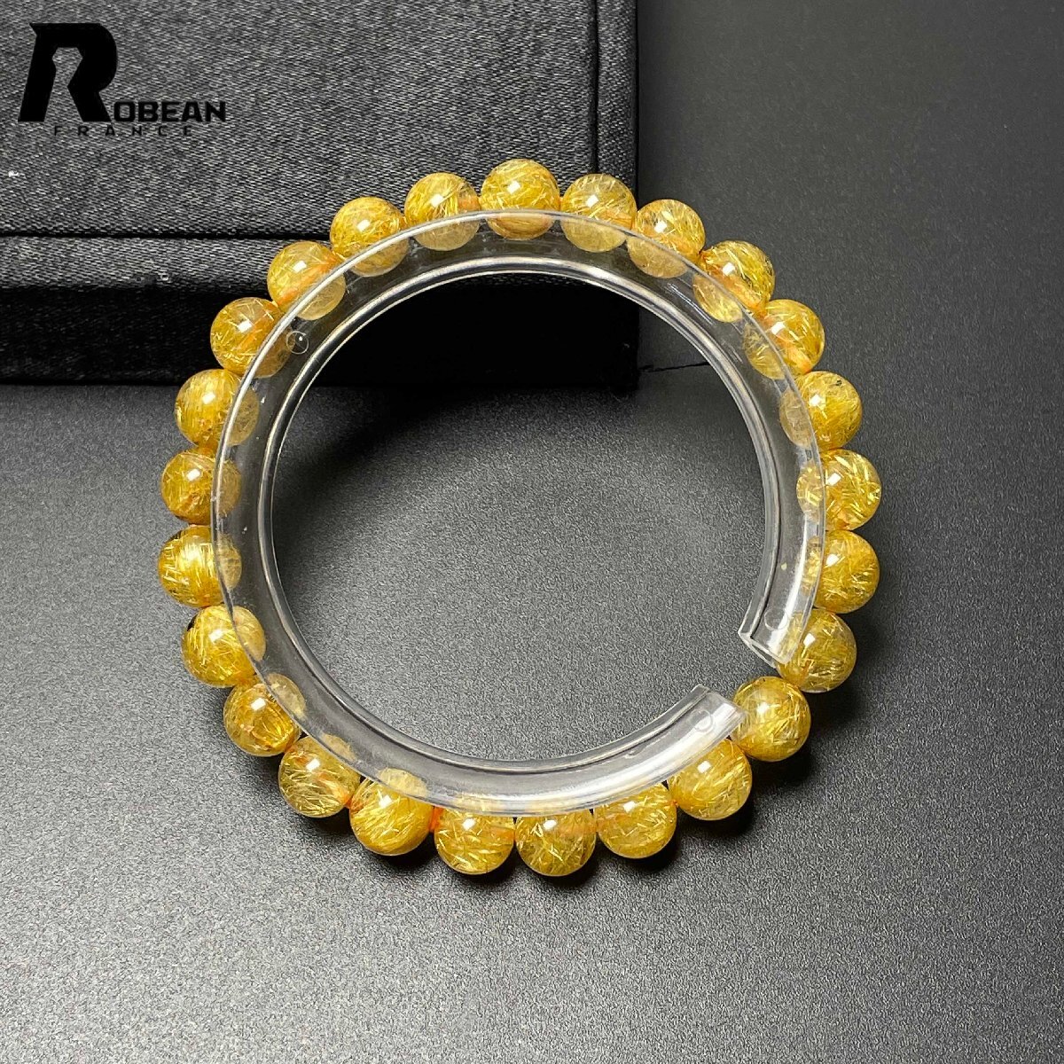 上級(jí) EU制 定価14萬(wàn)円★ROBEAN?極!極満針ルチルクォーツ★ブレスレット パワーストーン 天然石 綺麗 金運(yùn) お守り 7.4-7.8mm M0423036