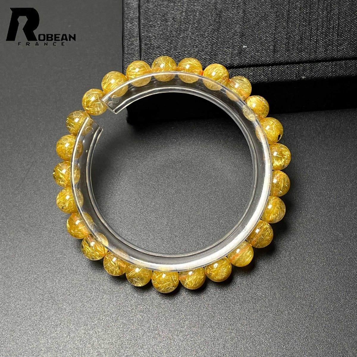 上級(jí) EU制 定価14萬(wàn)円★ROBEAN?極!極満針ルチルクォーツ★ブレスレット パワーストーン 天然石 綺麗 金運(yùn) お守り 7.4-7.8mm M0423036