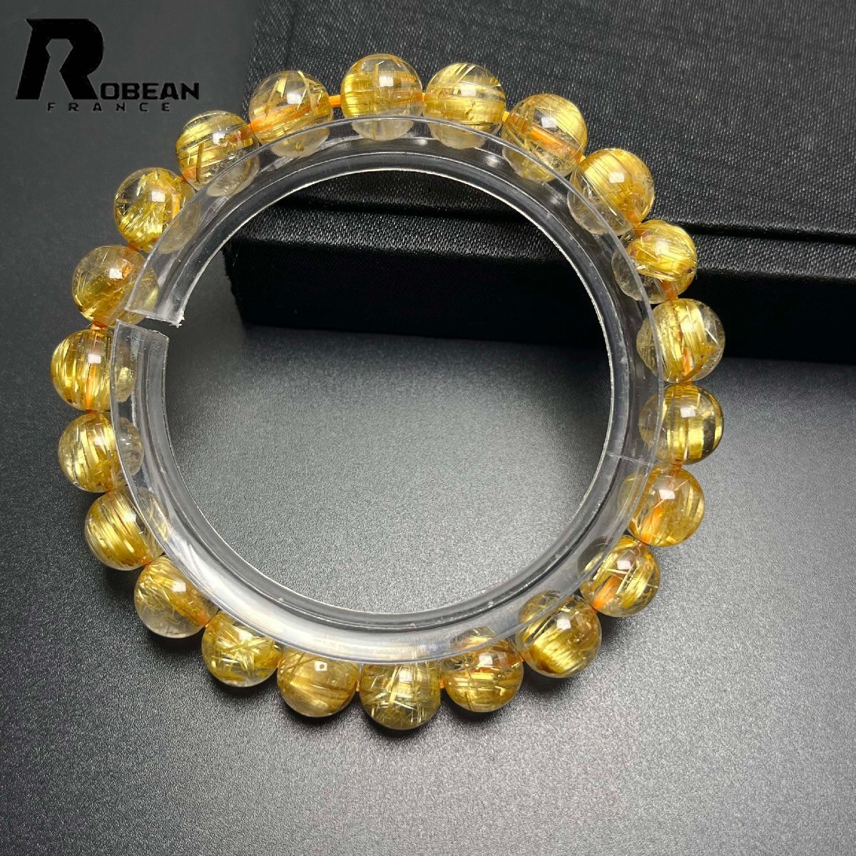 上品 EU制 定価19萬(wàn)円★ROBEAN?極!極満針ルチルクォーツ★ブレスレット パワーストーン 天然石 綺麗 金運(yùn) お守り 8.4-8.8mm K0224431