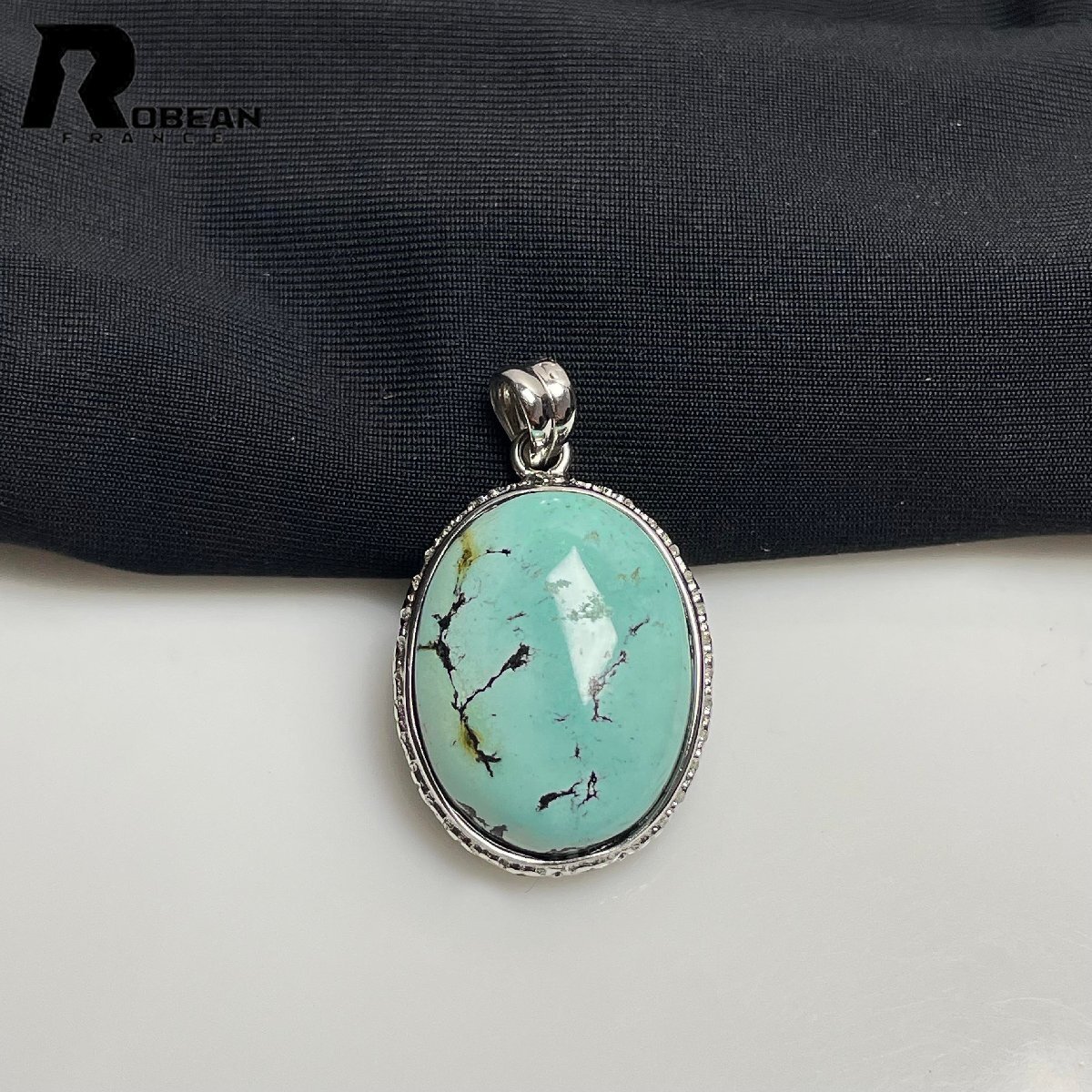 絶賛 EU制 定価6萬円★ROBEAN?ターコイズ トルコ石?ペンダント★アクセサリー 天然石 きれいめ 約17.7*13.6*6.3mm M1115464