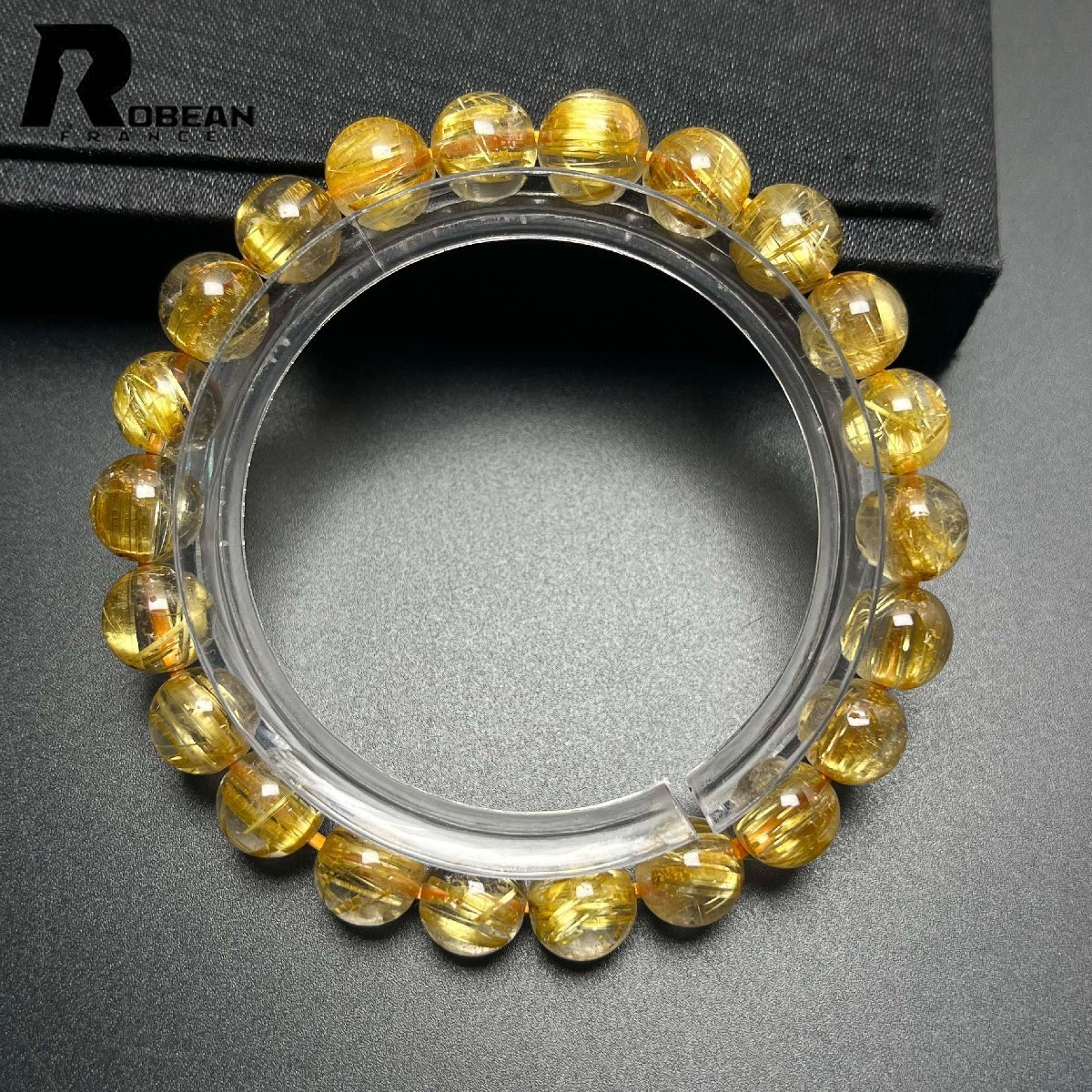 上品 EU制 定価19萬(wàn)円★ROBEAN?極!極満針ルチルクォーツ★ブレスレット パワーストーン 天然石 綺麗 金運(yùn) お守り 8.4-8.8mm K0224431