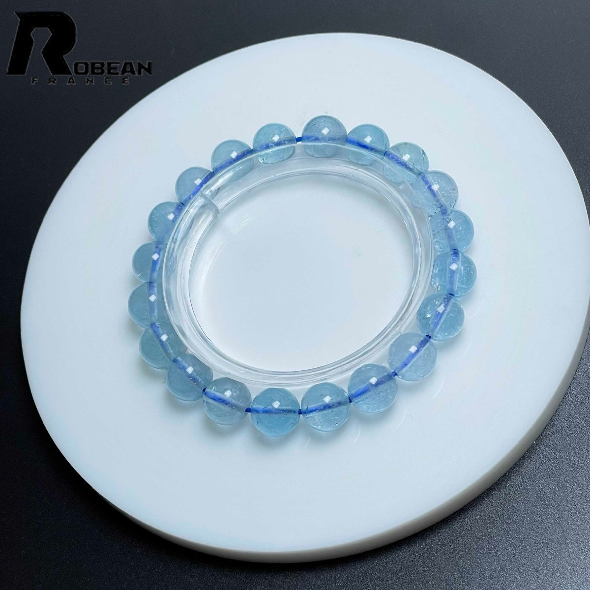 逸品 EU制 定価14萬(wàn)円★ROBEAN?ブルートパーズ★ブレスレット パワーストーン 天然石 綺麗 お守り 9.1-9.7mm M0428097