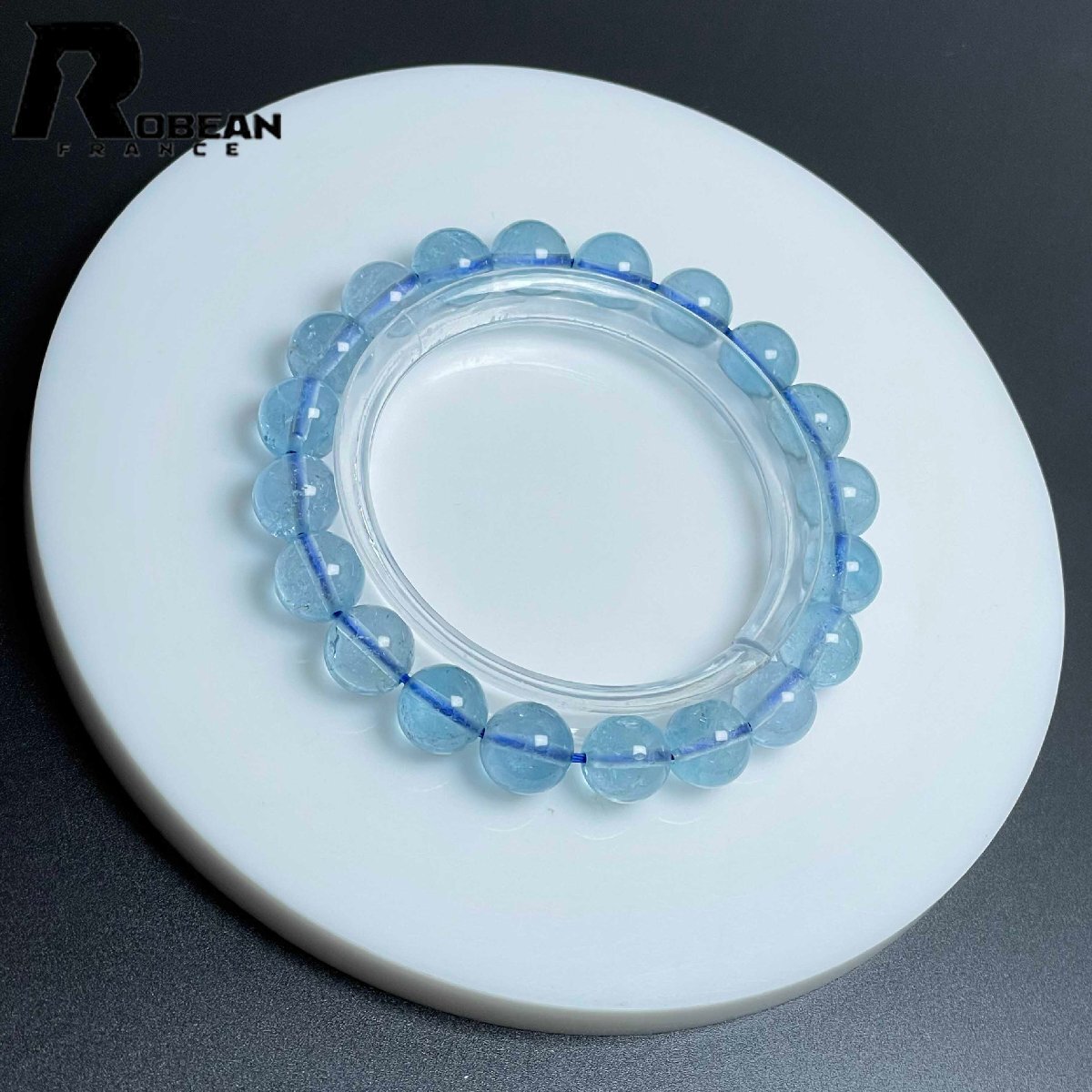 逸品 EU制 定価14萬(wàn)円★ROBEAN?ブルートパーズ★ブレスレット パワーストーン 天然石 綺麗 お守り 9.1-9.7mm M0428097