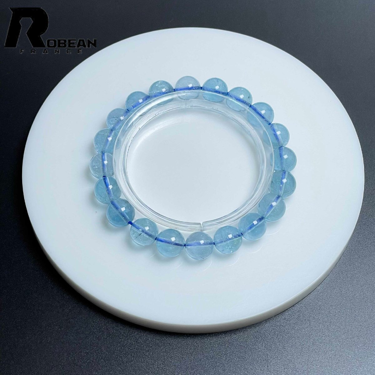 逸品 EU制 定価14萬(wàn)円★ROBEAN?ブルートパーズ★ブレスレット パワーストーン 天然石 綺麗 お守り 9.1-9.7mm M0428097