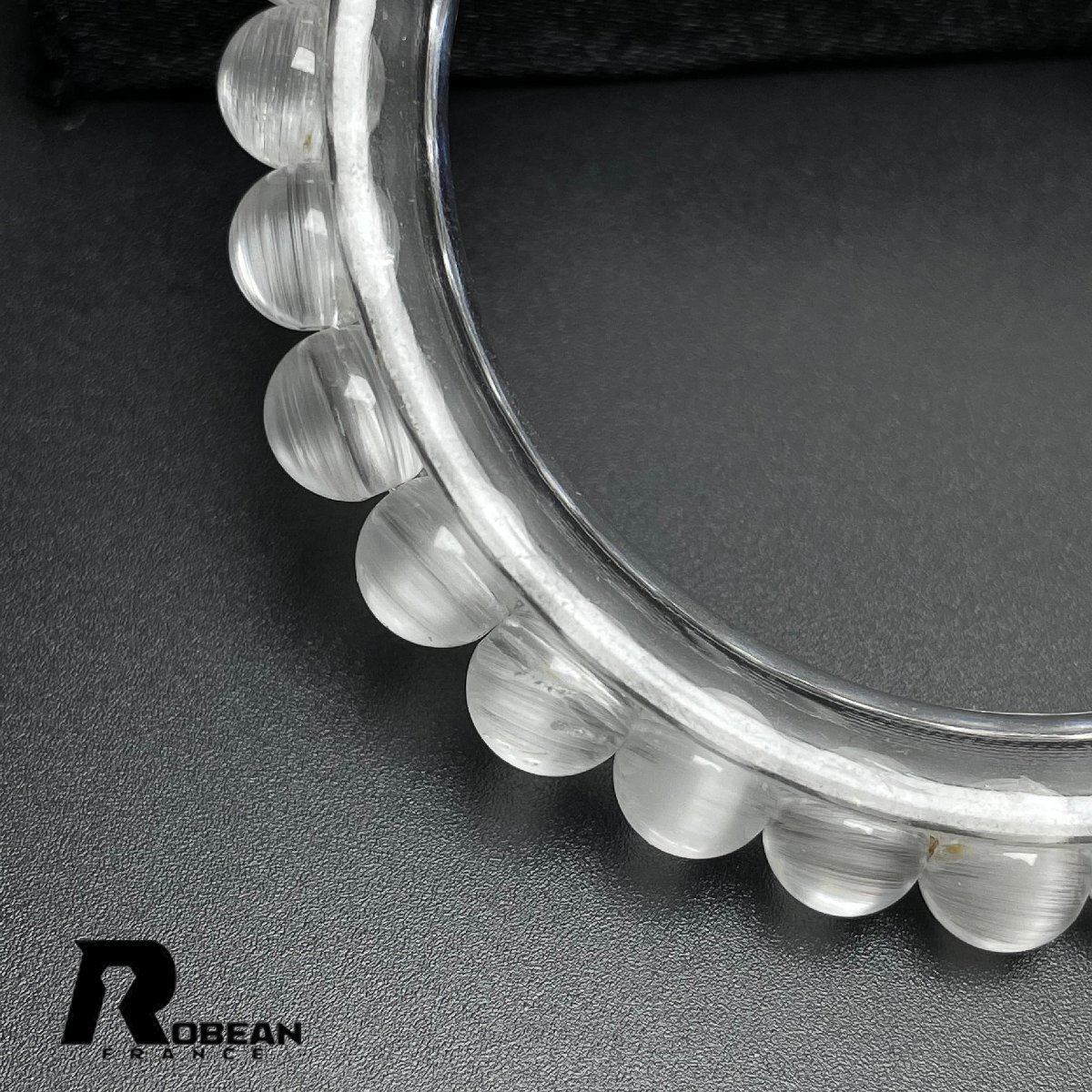 綺麗 EU制 定価106萬円★ROBEAN?ホワイトトパーズルチルクォーツ★パワーストーン アクセサリー 貓目 天然石 お守り 6.4-6.9mm M1108395