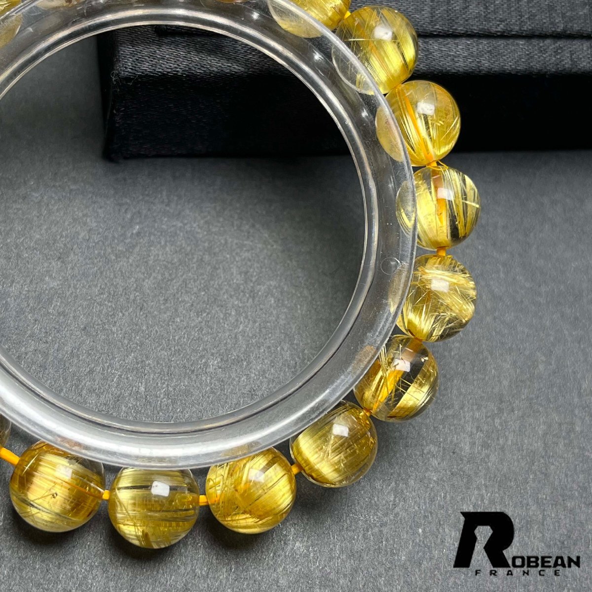 絶賛 EU制 定価148萬(wàn)円★ROBEAN?極!極満針ルチルクォーツ★ブレスレット パワーストーン 天然石 綺麗 金運(yùn) お守り 9.9-10.3mm D0328319