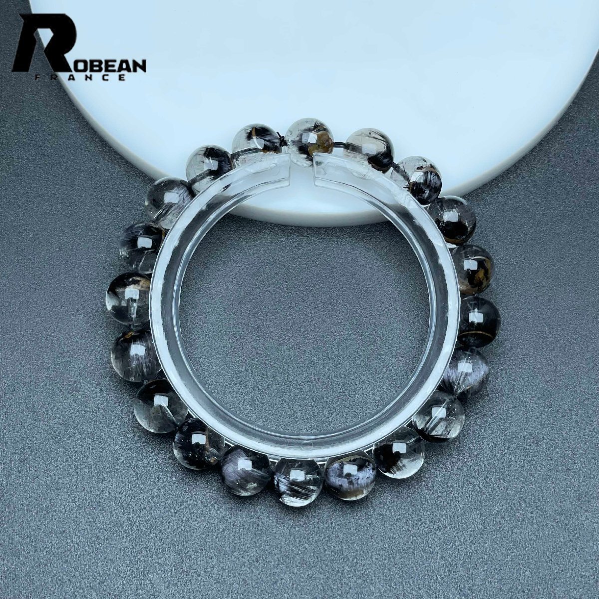 夢色 EU制 定価105萬円★ROBEAN?ブルッカイトインクォーツ★パワーストーン アクセサリー ブルッカイト 天然石 9.4-9.8mm D0328687