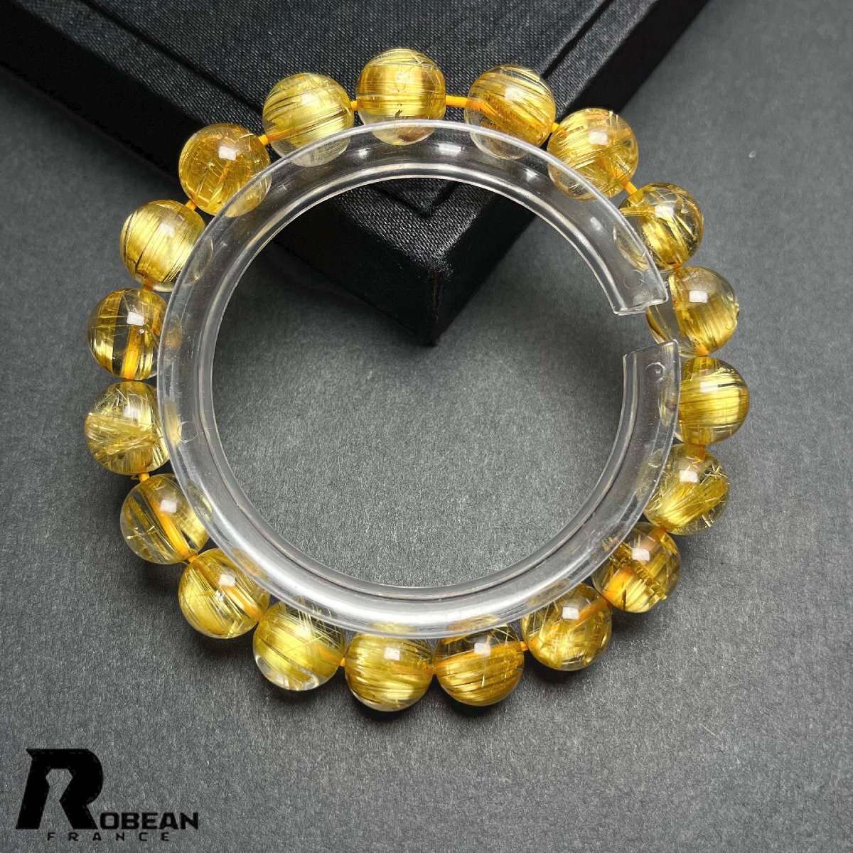 絶賛 EU制 定価148萬(wàn)円★ROBEAN?極!極満針ルチルクォーツ★ブレスレット パワーストーン 天然石 綺麗 金運(yùn) お守り 9.9-10.3mm D0328319