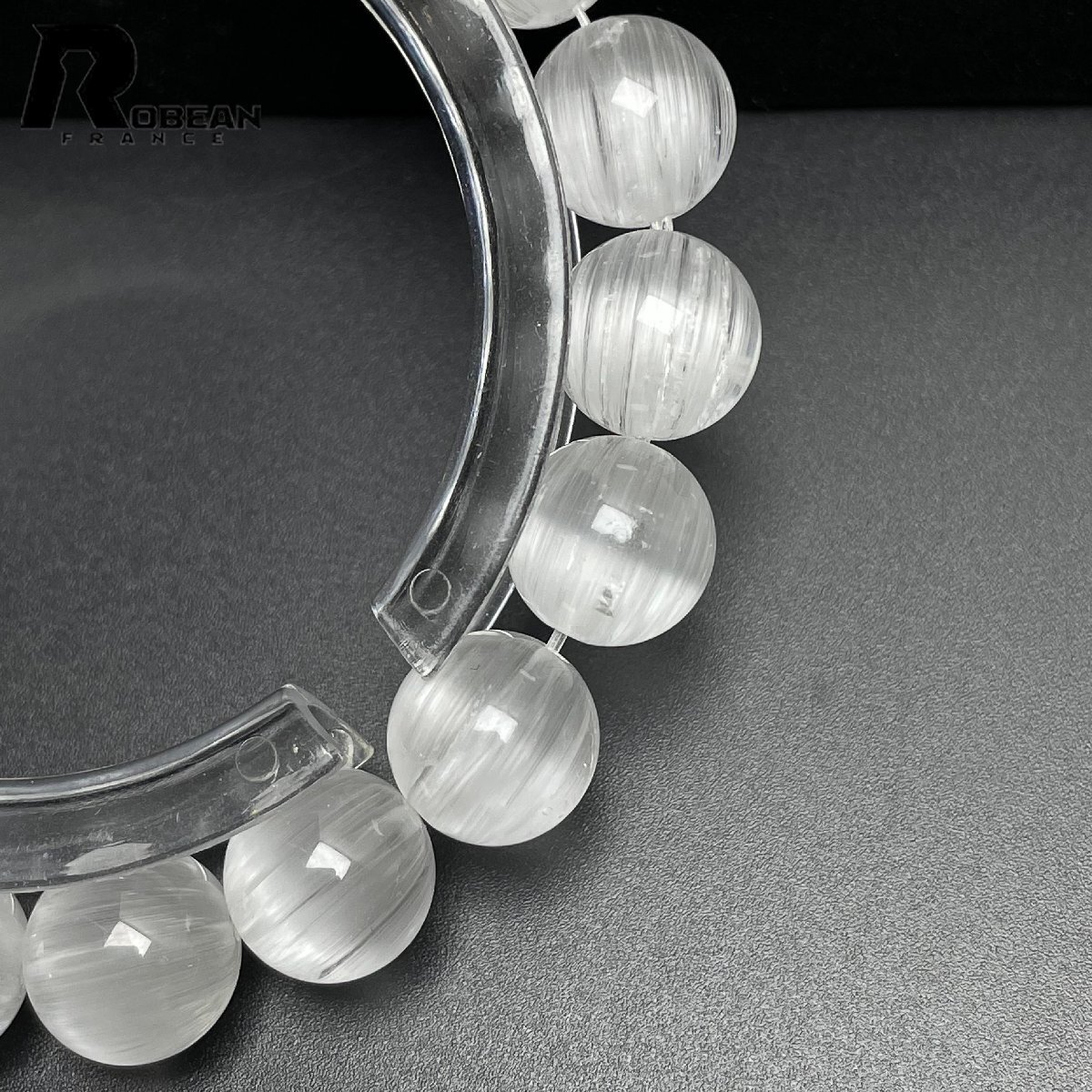 レア EU制 定価235萬円★ROBEAN?ホワイトトパーズルチルクォーツ★パワーストーン アクセサリー 貓目 天然石 お守り 10-10.3mm M1108397